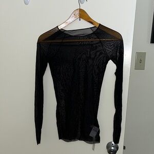 Cosabella Black Sheer Long Sleeve Top